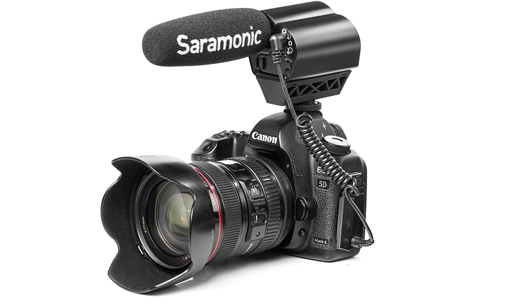 Saramonic Vmic Recorder Microphone with LCD monitor for DSLR Camera/Camcorder